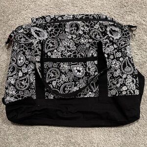 Thirty-One Black and White Floral Travel Bag